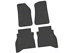 FLEXTREAD Factory Floorpan Fit Tire Tread/Scorched Earth Scene Front and Rear Floor Mats with Mojave Insert; Black (20-24 Jeep Gladiator JT)