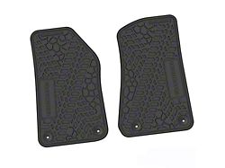FLEXTREAD Factory Floorpan Fit Tire Tread/Scorched Earth Scene Front Floor Mats with Gladiator Insert; Black (20-23 Jeep Gladiator JT)