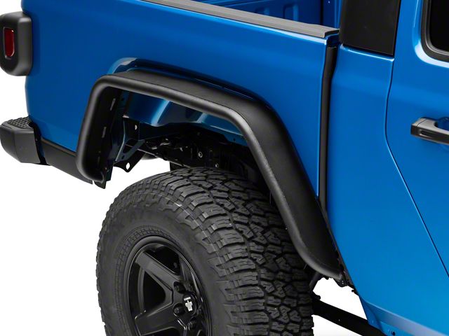 Rear Tube Fenders; Textured Black (20-24 Jeep Gladiator JT)