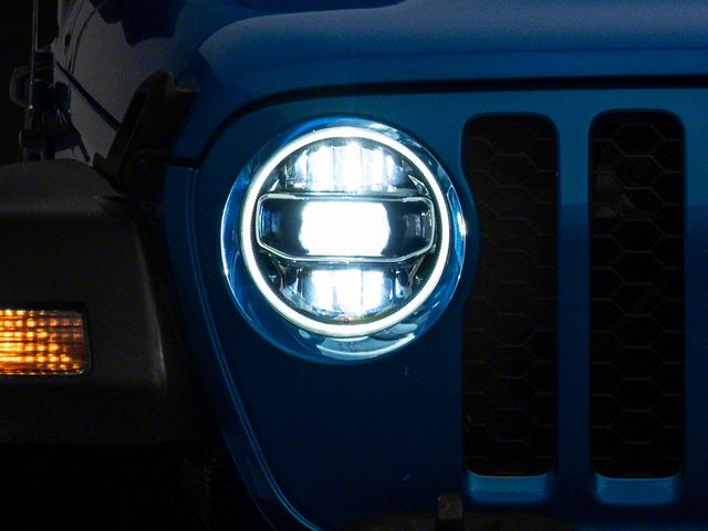 Skyline LED Headlights; Black Housing; Clear Lens (20-24 Jeep Gladiator JT)