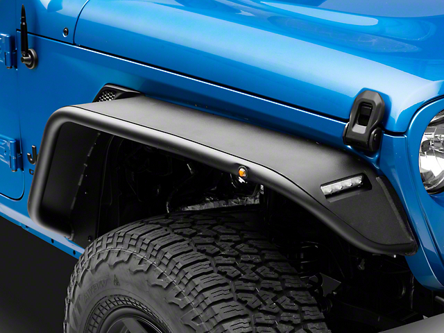 Barricade Tubular Fender Flares with LED DRL and Marker Lights; Front and Rear (20-23 Jeep Gladiator JT)