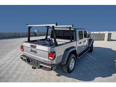 US Rack Clipper Truck Rack; Brushed and Black; Above Cab Height (20-24 Jeep Gladiator JT)