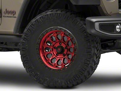 Fittipaldi Offroad FT101 Gloss Black Machined with Red Tint Wheel; 17x9 (20-24 Jeep Gladiator JT)