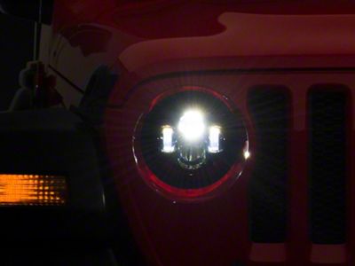 Raxiom Axial Series 7-Inch LED Daymaker Headlights; Black Housing; Clear Lens (20-23 Jeep Gladiator JT)