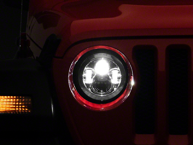 Axial 7-Inch LED Daymaker Headlights; Chrome Housing; Clear Lens (20-22 Jeep Gladiator JT)