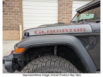 GLADIATOR Hood Letters; Topographic Print Matte Black (20-24 Jeep Gladiator JT)