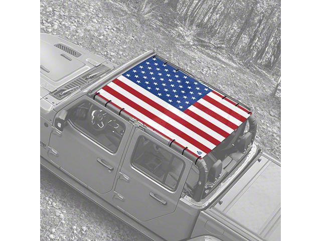 4x4 Attitude Sunshade; USA Flag (20-24 Jeep Gladiator JT)
