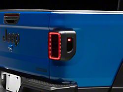 Raxiom Axial Series LED Tail Lights; Black Housing; Smoked Lens (20-26 Jeep Gladiator JT w/ Factory Halogen Tail Lights & w/o Blind Spot Detection))