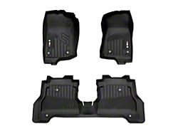 OMAC All Weather Molded Texan Front and Rear Floor Liners; Black (20-23 Jeep Gladiator JT)