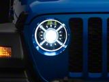 9-Inch RGB LED Headlights with Bluetooth Control; Black Housing; Clear Lens (20-26 Jeep Gladiator JT)