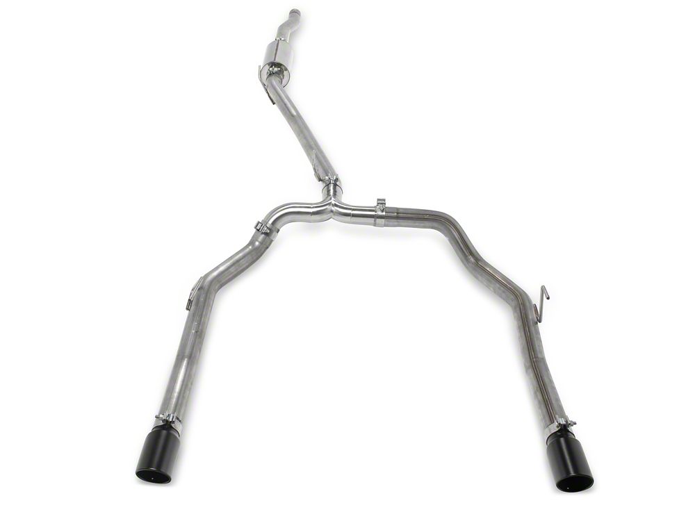 RedRock Dual Exhaust System with Black Tips; Rear Exit (2024 3.6L Jeep