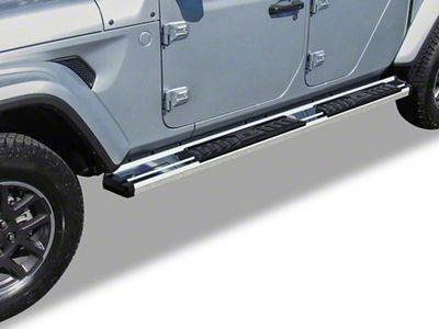 OE Style Running Boards; Polished (20-24 Jeep Gladiator JT)