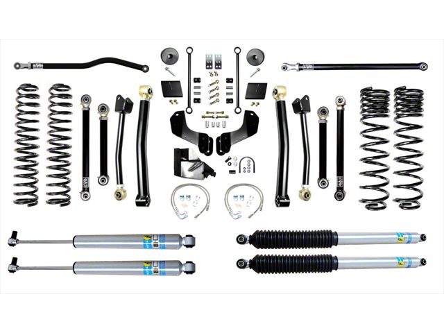 EVO Manufacturing 4.50-Inch Enforcer Stage 4 Overland Suspension Lift Kit with Bilstein Shocks, Front and Rear Track Bars (20-24 3.0L EcoDiesel Jeep Gladiator JT)