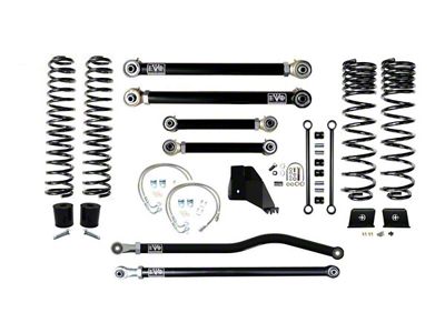 EVO Manufacturing 4.50-Inch Heavy Duty Enforcer Stage 3 Suspension Lift Kit with Front and Rear Track Bars (20-24 3.6L Jeep Gladiator JT)