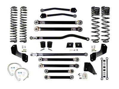 EVO Manufacturing 4.50-Inch Heavy Duty Enforcer Stage 4 Suspension Lift Kit with Front and Rear Track Bars (20-24 3.6L Jeep Gladiator JT)