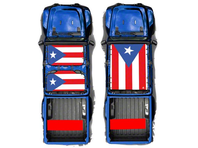 4x4 Attitude Sunshade; Puerto Rican Flag (20-24 Jeep Gladiator JT)