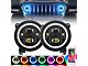9-Inch LED RGB Halo Headlight, LED RGB Fog Light and LED Tail Light Package (20-24 Jeep Gladiator JT w/ Factory Halogen Tail Lights)