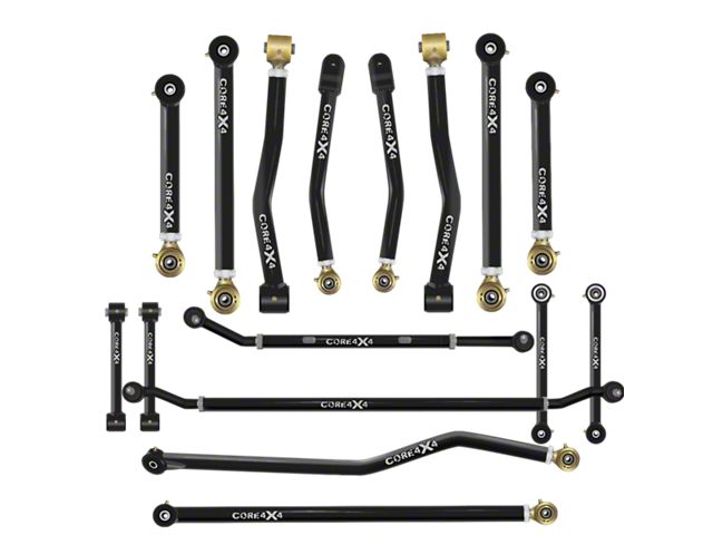 Core 4x4 Camp Series Adjustable Upper and Lower Control Arm, Track Bar, 2.5-Ton Steering and End Link Kit (20-24 Jeep Gladiator JT)
