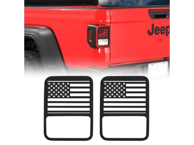 Flag Style Tail Light Guards; Black (20-24 Jeep Gladiator JT w/ Factory Halogen Tail Lights)
