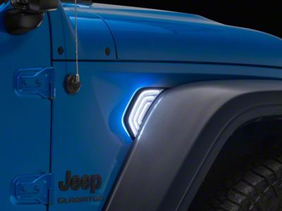 Raxiom Axial Series LED Fender Vent Sidemarker; Clear (20-24 Jeep Gladiator JT)
