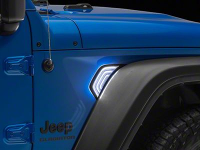 Raxiom Axial Series Sequential LED Fender Vent Sidemarker; Clear (20-24 Jeep Gladiator JT)