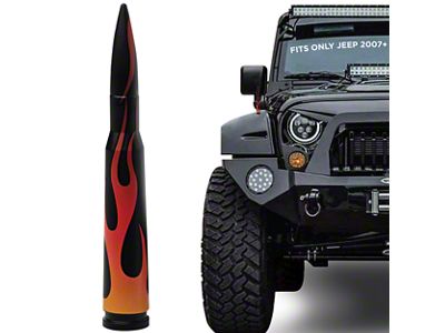 EcoAuto Bullet Antenna; Flames (07-23 Jeep Wrangler JK & JL)