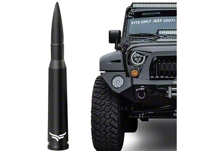 EcoAuto Bullet Antenna; Matte Black (20-23 Jeep Gladiator JT)