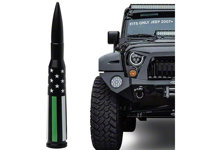 EcoAuto Bullet Antenna; Support Military (07-23 Jeep Wrangler JK & JL)