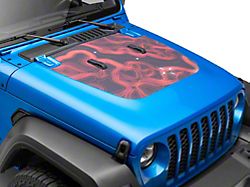 SEC10 Topographical Hood Decal; Red (20-23 Jeep Gladiator JT, Excluding Mojave)
