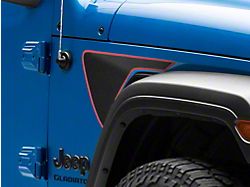 SEC10 Short Side Accent Decal; Black/Red Carbon Fiber (20-23 Jeep Gladiator JT)