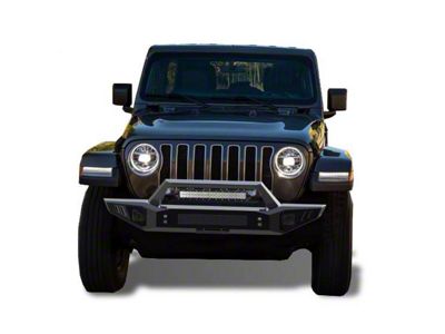 Armour Heavy Duty Front Bumper with 20-Inch LED Light Bar and Cube Lights (20-24 Jeep Gladiator JT)