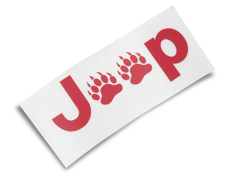 Jeep Licensed by RedRock Jeep Paw Side Logo; Red (20-24 Jeep Gladiator ...
