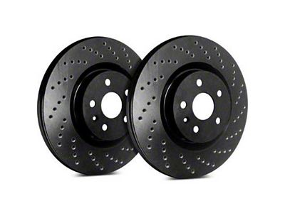 SP Performance Cross-Drilled Rotors with Black ZRC Coated; Rear Pair (20-24 Jeep Gladiator JT)