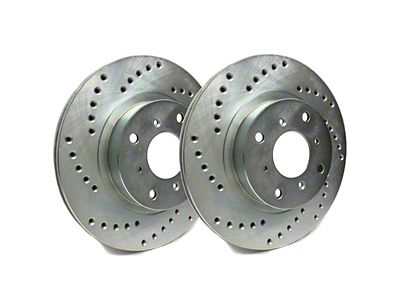 SP Performance Cross-Drilled Rotors with Silver ZRC Coated; Rear Pair (20-24 Jeep Gladiator JT)