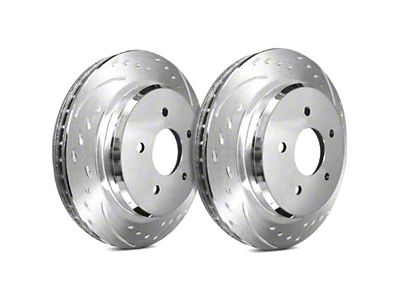 SP Performance Diamond Slot Rotors with Silver ZRC Coated; Rear Pair (20-24 Jeep Gladiator JT)