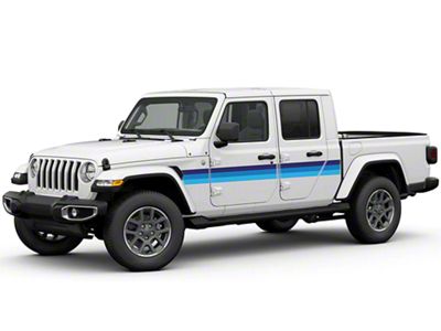 Retro Side Stripes; Blue Shades (20-24 Jeep Gladiator JT)