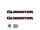 GLADIATOR Hood Decal; Black with Red Oultine (20-24 Jeep Gladiator JT)