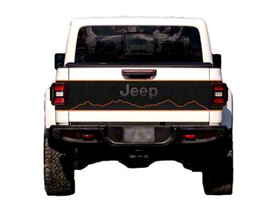 Mountain Style Tailgate Wrap Graphic; Orange (20-24 Jeep Gladiator JT)