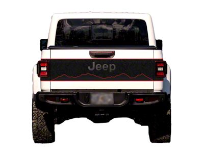 Mountain Style Tailgate Wrap Graphic; Red (20-24 Jeep Gladiator JT)