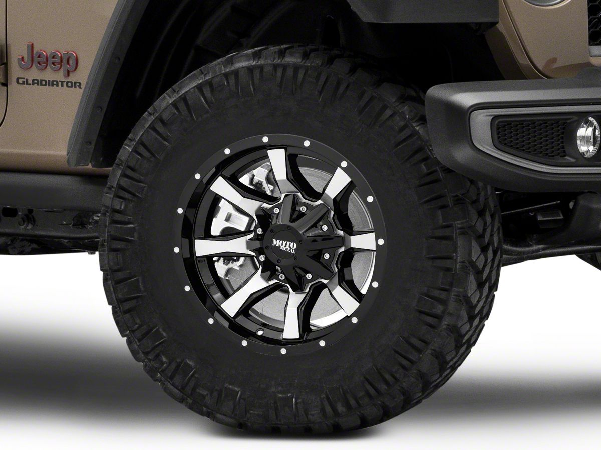 Moto Metal MO970 Gloss Black Machined Wheel; 17x9 (20-23 Jeep Gladiator JT)