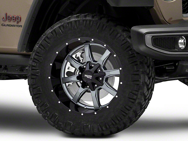 Moto Metal MO970 Gloss Gray with Gloss Black Lip Wheel; 20x10 (20-23 Jeep Gladiator JT)