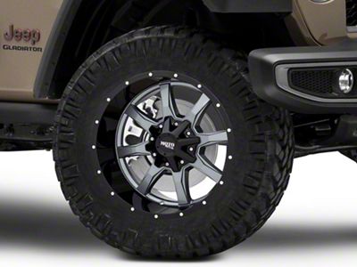Moto Metal MO970 Gloss Gray with Gloss Black Lip Wheel; 20x10 (20-24 Jeep Gladiator JT)