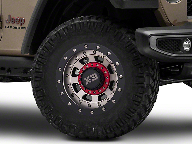 XD FMJ Satin Black with Dark Tint Wheel; 17x9 (20-23 Jeep Gladiator JT)
