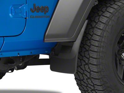 Weathertech No-Drill Mud Flaps; Front and Rear; Black (20-23 Jeep Gladiator JT Overland, Sport w/o Max Tow Package)