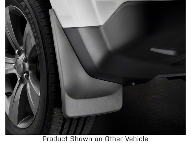Weathertech No-Drill Mud Flaps; Rear; Black (20-24 Jeep Gladiator JT, Excluding Launch Edition, Mojave & Rubicon)