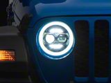 Raxiom 9-Inch Vader LED Headlights; Black Housing; Clear Lens (20-26 Jeep Gladiator JT)