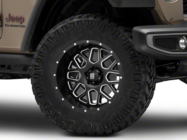 XD Grenade Satin Black Milled Wheel; 18x9 (20-24 Jeep Gladiator JT)