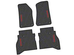FLEXTREAD Factory Floorpan Fit Tire Tread/Scorched Earth Scene Front and Rear Floor Mats with Red Gladiator Insert; Black (20-24 Jeep Gladiator JT)
