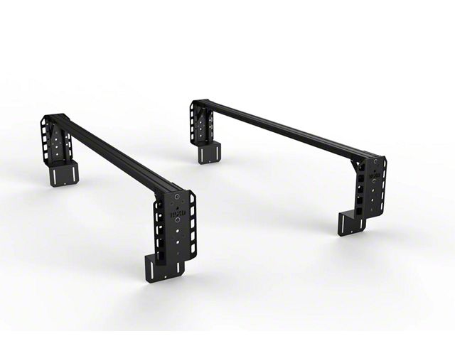TRUKD 12.50-Inch V2 Truck Bed Rack with Utility Rail Attachment; Black Bars (20-24 Jeep Gladiator JT)
