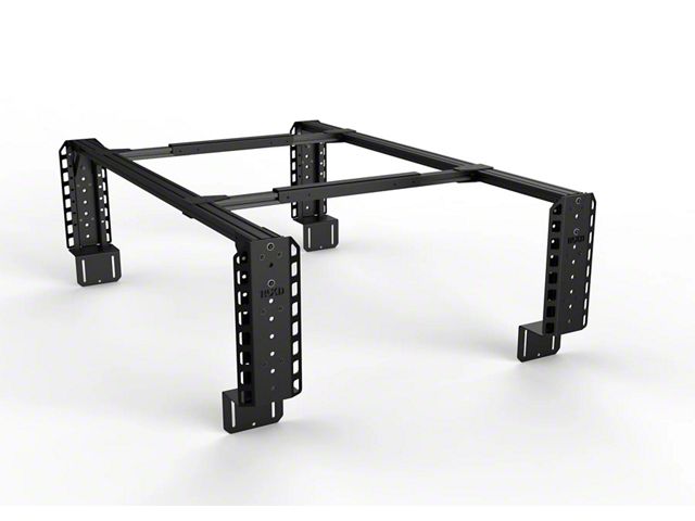 TRUKD 18.50-Inch V2 Truck Bed Rack with Utility Rail Attachment; Black Bars (20-24 Jeep Gladiator JT)